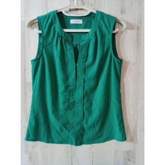 Women's Calvin Klein Sleeveless Green Shirt Size Xs‎ - Picture 13 of 16